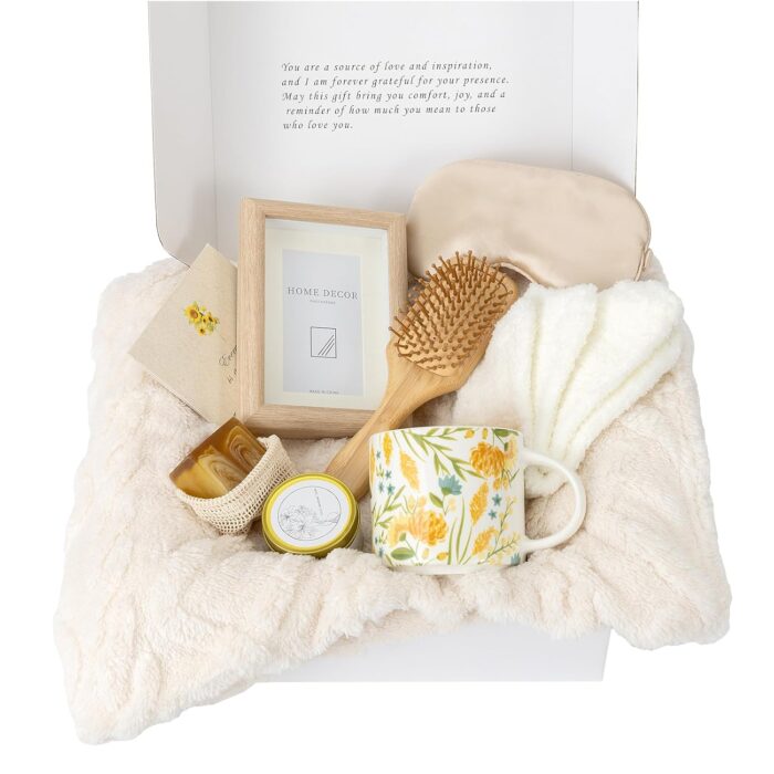 Birthday gifts for women get well soon gifts care package for women sympathy gift baskets with sunflower coffee mugsunflower pattern gift box to color as unique gift baskets for women.jpg