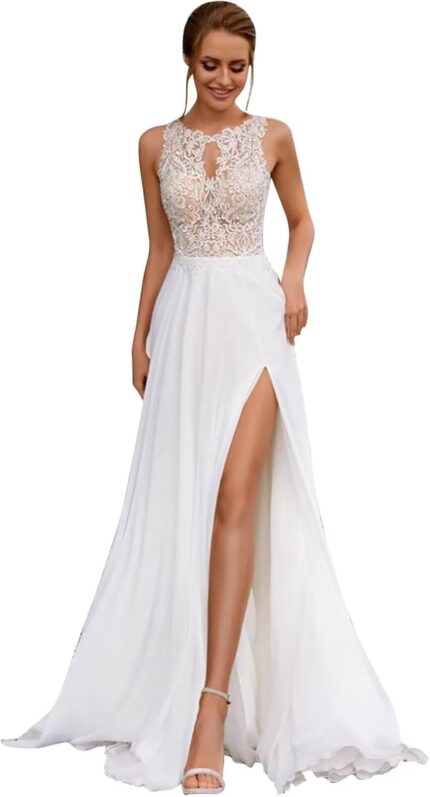 Boho mermaid wedding dresses with slit lace appliques chiffon beach bride dress backless he1080a10.jpg