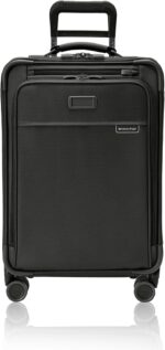 Briggs riley essential 22 carry on expandable spinner luggage for travel suitcases with wheels softside rolling bag for men women self repairing zipper baseline collection black.jpg