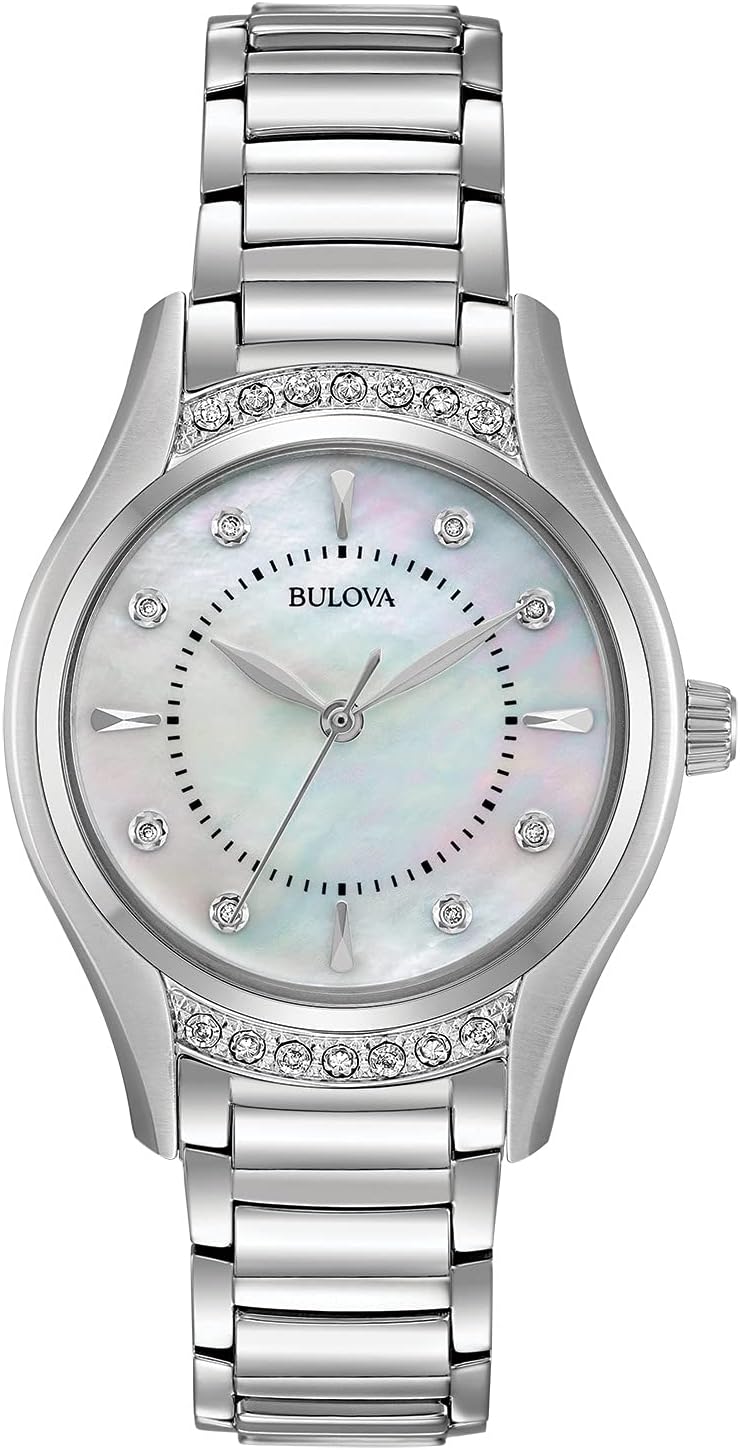 Bulova ladies classic diamond 3 hand quartz stainless steel watch 16 diamonds mother of pearl dial curved mineral crystal.jpg