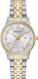Bulova ladies classic diamond two tone gold stainless steel 3 hand calendar date quartz watch.jpg