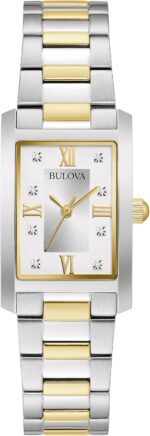 Bulova ladies classic diamond two tone stainless steel 3 hand quartz watch rectangle.jpg