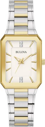 Bulova ladies classic diamond two tone stainless steel 3 hand quartz watchwhite dial style 98p209.jpg