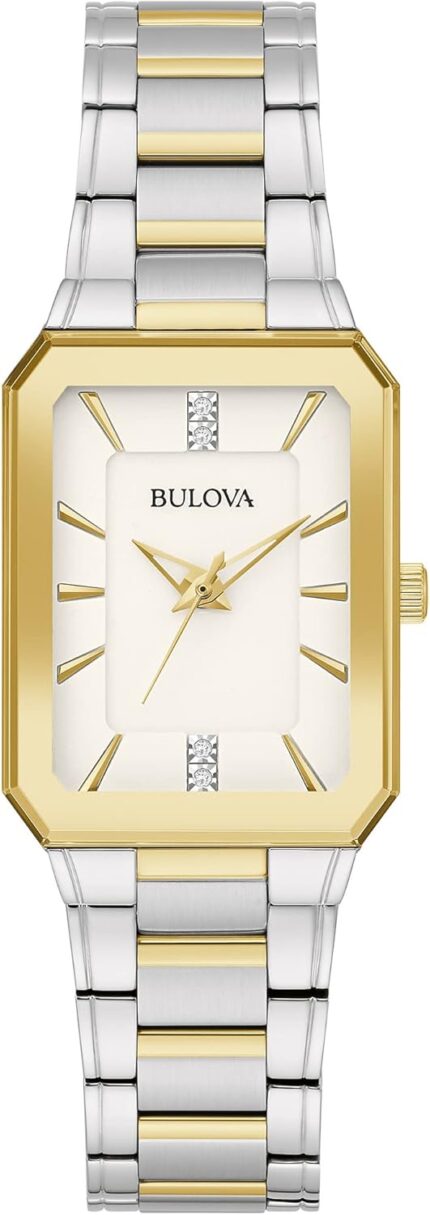 Bulova ladies classic diamond two tone stainless steel 3 hand quartz watchwhite dial style 98p209.jpg