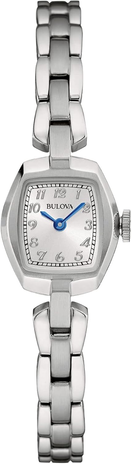 Bulova ladies classic dress mini 2 hand quartz watch stainless steel arabic markers.jpg