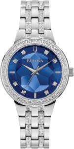Bulova ladies crystal phantom 3 hand quartz watch faceted mineral glass dial.jpg