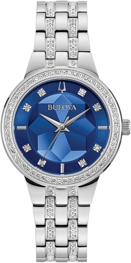 Bulova ladies crystal phantom 3 hand quartz watch faceted mineral glass dial.jpg