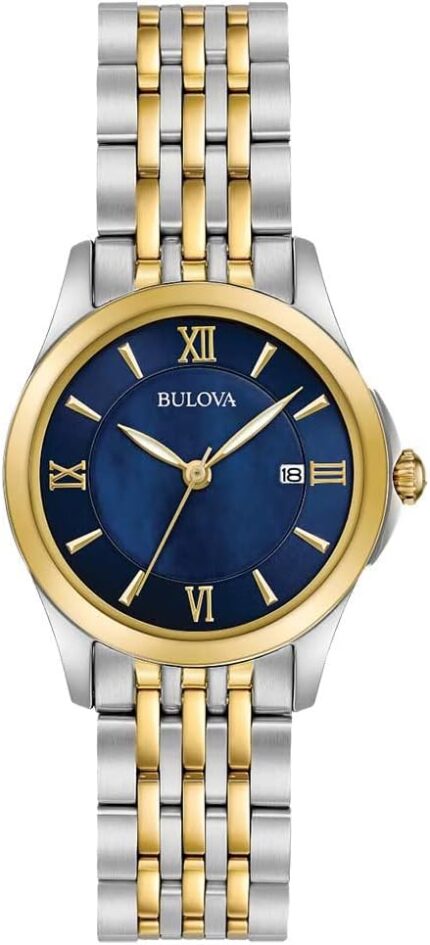 Bulova womens classic stainless steel watch and mother of pearl dial.jpg
