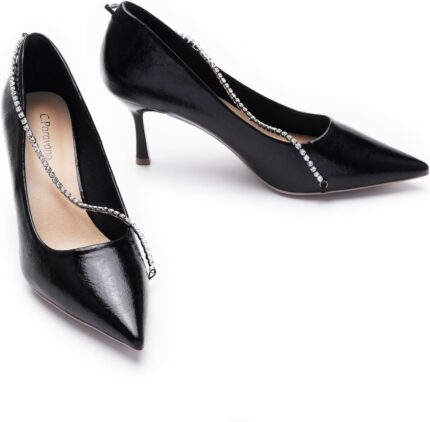 C.paravano crystal chain pointed toe flats comfortable party dressy shoes for women designer shoes womens flats.jpg