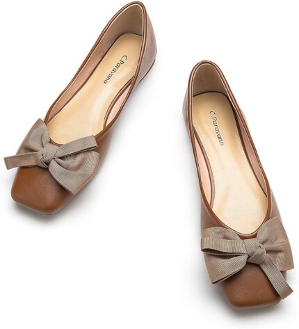C.paravano womens flats square toe shoes for women leather flat shoes for women slip on ballet flats.jpg