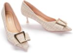 C.paravano womens kitten heel pumps pointed toe wedding shoes with metal bucklebreathable soft leather for office attire cocktail partiesdate nights springsummer events.jpg