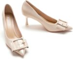 C.paravano womens pumps i comfortable stiletto heel pumps i kitten heels for women i closed toe daily pumps i buckle pump heelswhitesize 9.5.jpg