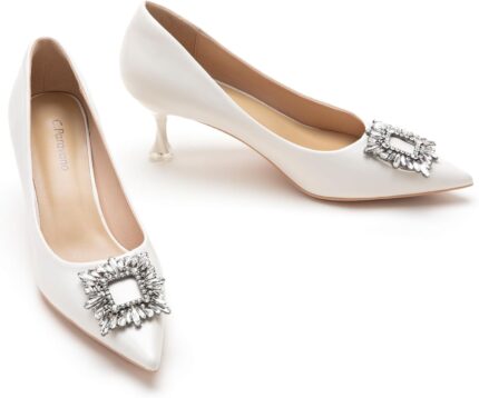C.paravano womens pumps i pointed toe kitten heel i closed toe dress pump i comfortable wedding shoes.jpg