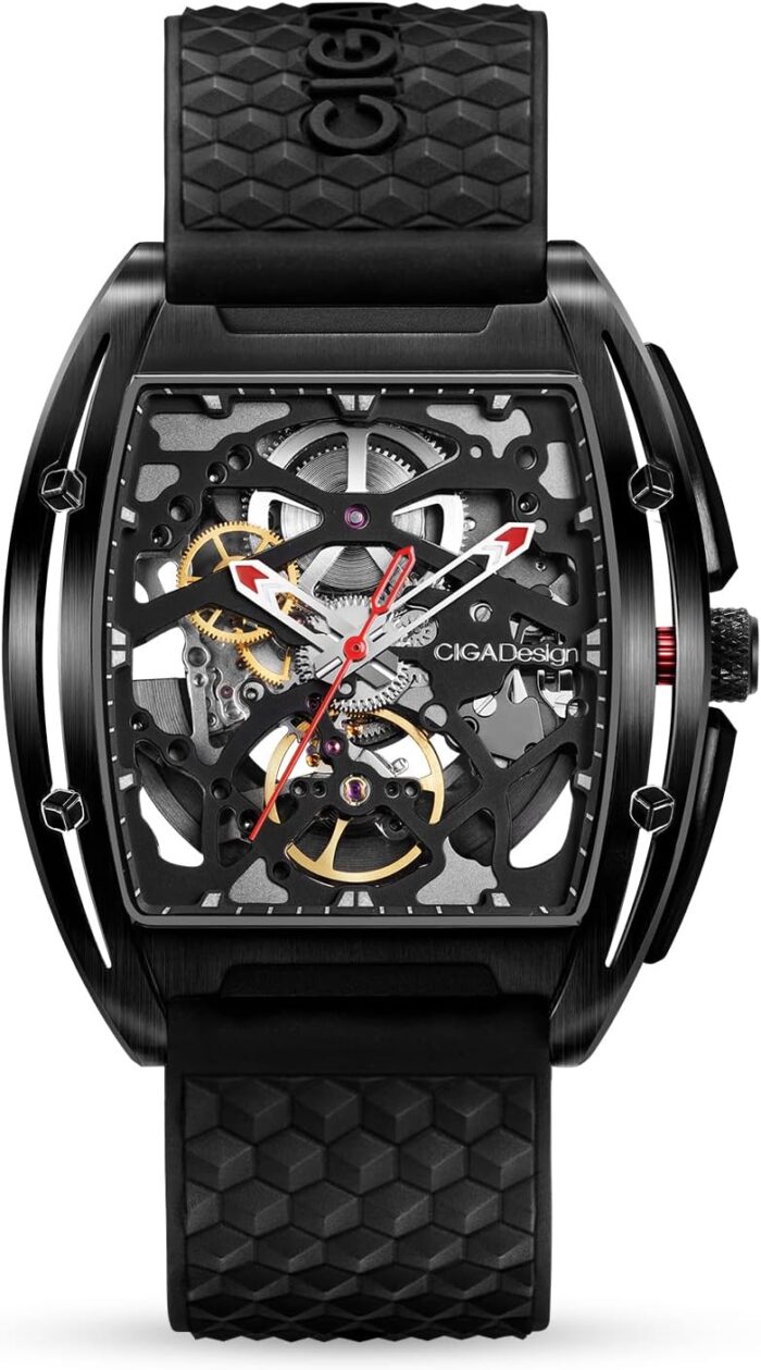 Ciga design z series automatic mechanical watch luxury skeleton wristwatch tonneau with leather and silicone strap stainless steel business dress waterproof timepiece gifts for men and women.jpg