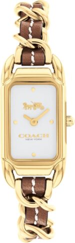 Coach cadie womens watch 2h quartz watch with genuine coach leather on a chainlink bracelet water resistant 3 atm30 meters gift for her premium fashion timepiece for everyday style adjustable 17.50mm.jpg