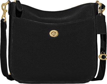 Coach polished pebble leather chaise crossbody black one size.jpg