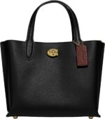 Coach polished pebble leather willow tote 24 black.jpg