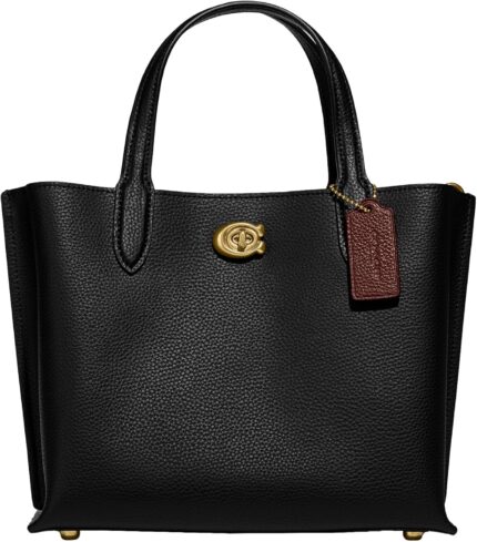 Coach polished pebble leather willow tote 24 black.jpg