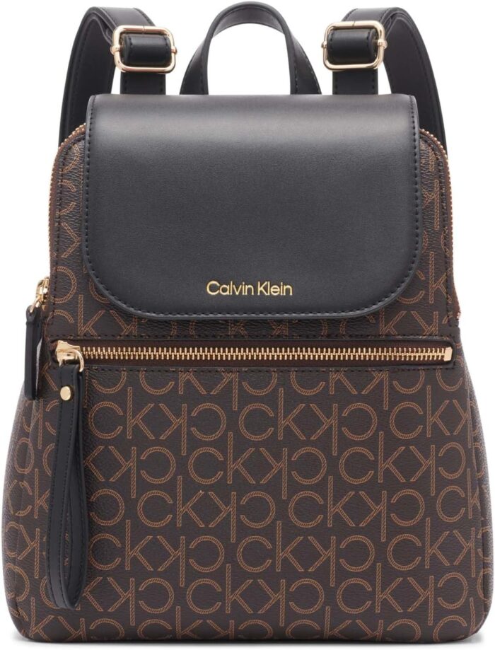 Calvin klein reyna signature key item flap backpack brownkhakiblack one size.jpg