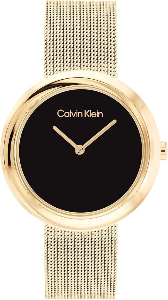 Calvin klein womens twisted bezel 34mm 2h quartz watch stainless steel bracelet water resistance 30 meters minimalistic style – premium fashion gift for her.jpg