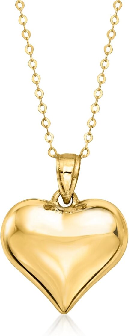 Canaria 10kt yellow gold puffed heart pendant necklace.jpg