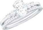 Certified lab grown diamond bridal ring set ef vs quality 5x7mm oval diamond engagement ring with wedding band ready to gift.jpg