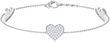 Certified lab grown diamond heart bracelet ef vs quality pave set diamond chain bracelet for women ready to gift.jpg