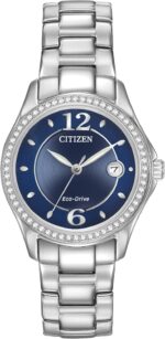 Citizen womens eco drive dress classic crystal watch in stainless steel blue dial model fe1140 86l.jpg