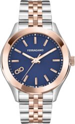 Classic collection luxury womens watch timepiece with a two tone bracelet featuring a two tone case and blue dial.jpg