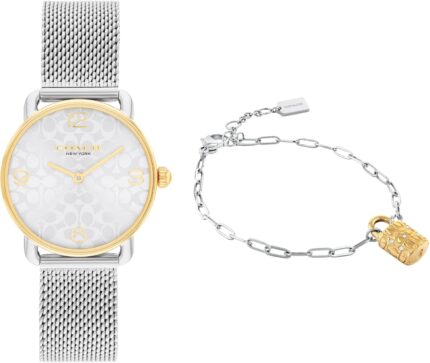Coach elliot womens watch and jewelry gift set adjustable slider bracelet signature charm 2h quartz watch mesh bracelet 3atm water resistant designed for day or night 28mm.jpg