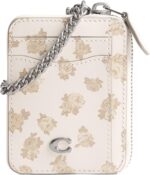 Coach womens essential chain card case with floral print accessory travel wallet lhchalk multi.jpg