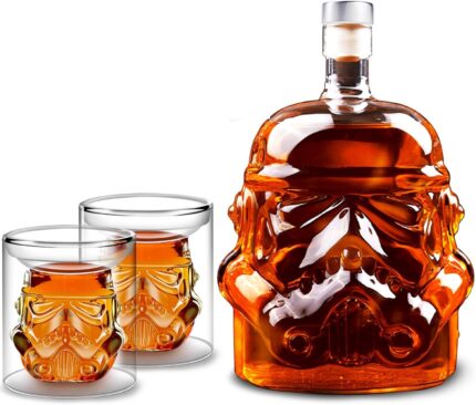 Crystal tequila whiskey decanter unique gift for men and women for liquor enthusiasts and home bars 1decanter2glasses.jpg
