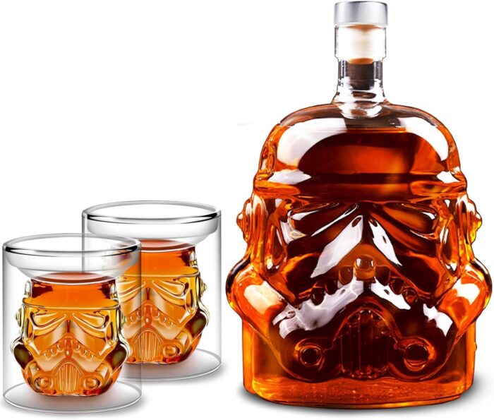 Crystal tequila whiskey decanter unique gift for men and women for liquor enthusiasts and home bars 1decanter2glasses.jpg