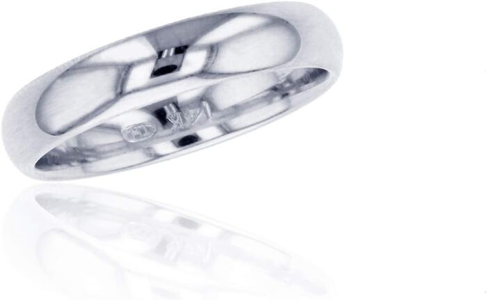 Decadence 10k or 14k yellow white gold 4mm polished plain wedding band size 4 14.jpg