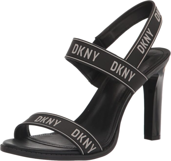 Dkny womens logo slingback open toe heel heeled sandal.jpg