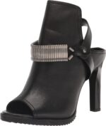 Dkny womens open toe metal strap detail heeled bootie sandal.jpg
