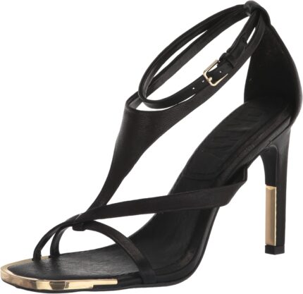 Dkny womens strappy open toe with metallic heel heeled sandal.jpg