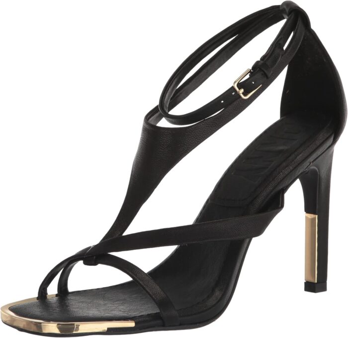 Dkny womens strappy open toe with metallic heel heeled sandal.jpg
