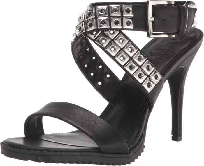 Dkny womens stud heeled sandal with buckle detail.jpg