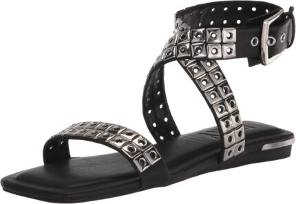 Dkny womens studded buckle flat sandal heeled.jpg
