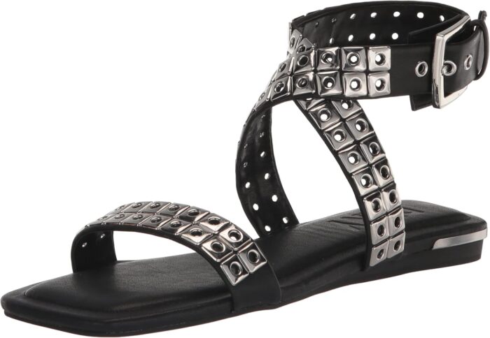 Dkny womens studded buckle flat sandal heeled.jpg