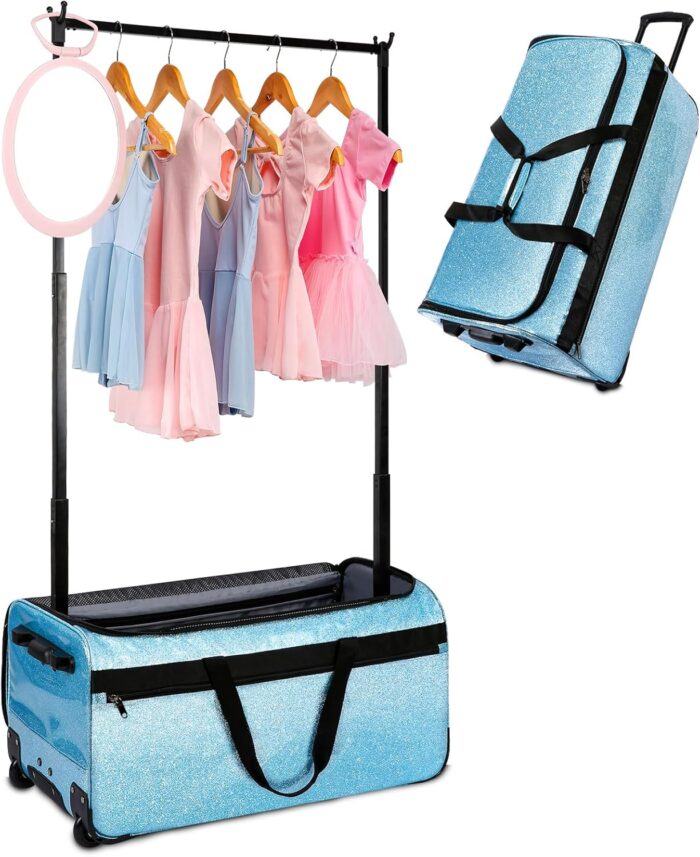 Dance bag with garment rack omidel 29 rolling dance competition duffle bag with garment rack silent wheels collapsible dance suitcase for dance competition shows recitals travel.jpg