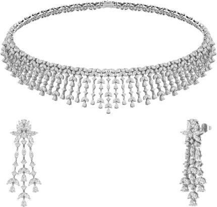 Dazzlingrock collection 18k solid white gold marquise with pear round white diamond festoon choker necklace luxury statement jewelry for women 23.03 cttw e f color vs1 clarity hrd certified.jpg