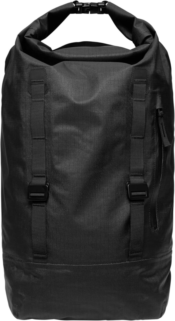 Db journey essential rolltop backpack durable rolltop backpack with expandable storage padded laptop sleeve weather resistant travel with roller bag attachment 32l black out.jpg