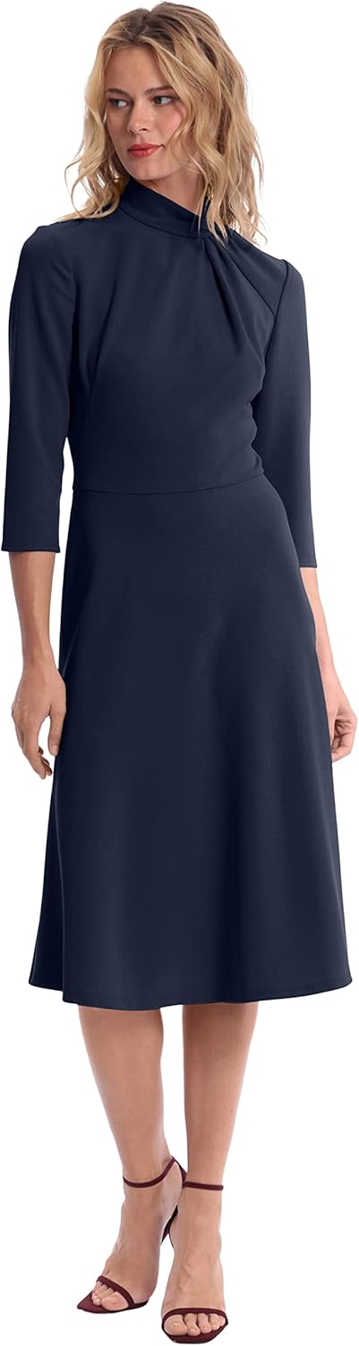 Donna morgan womens mock line dress with twist neck detail.jpg