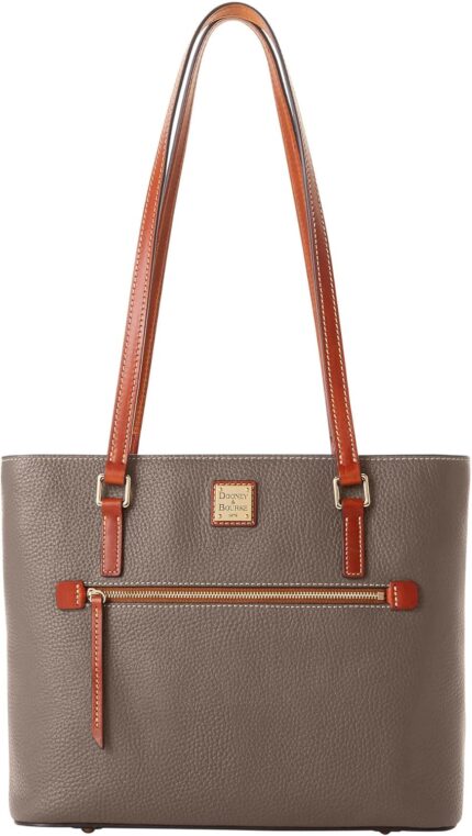 Dooney bourke tote bags for women large pebble grain leather shopper tote bag with zipper.jpg