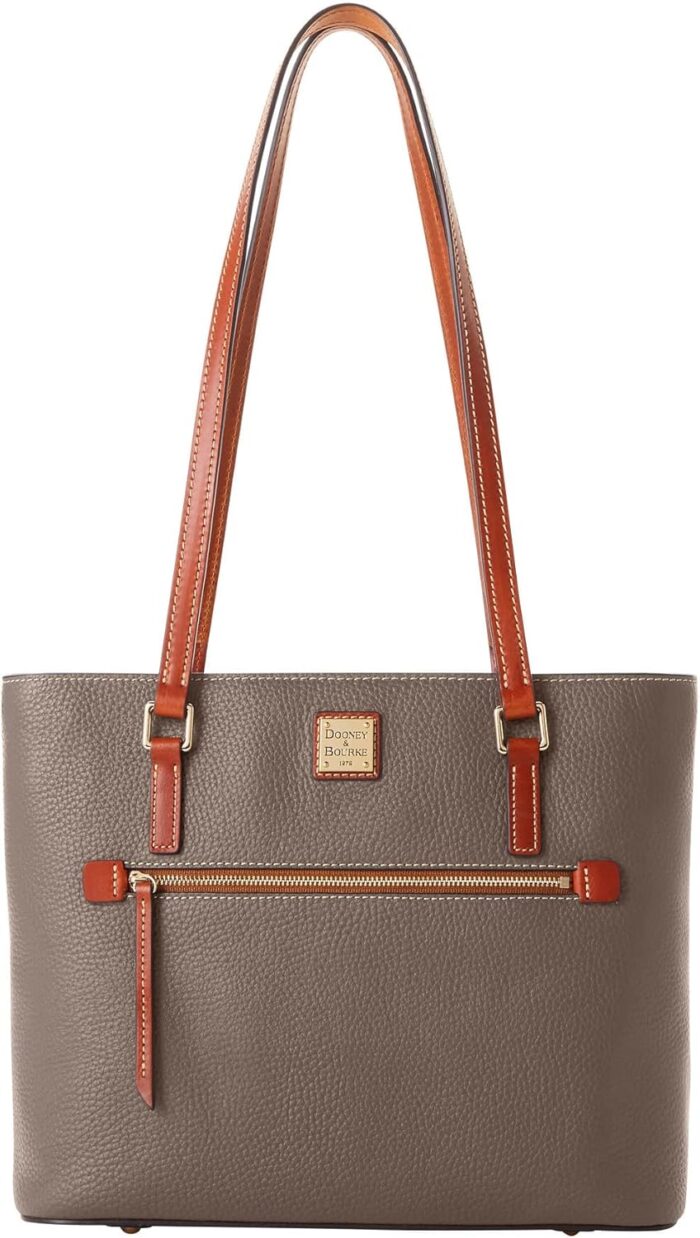 Dooney bourke tote bags for women large pebble grain leather shopper tote bag with zipper.jpg