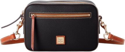 Dooney bourke womens camera zip crossbody in pebble grain leather small handbag with adjustable shoulder strap.jpg