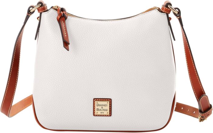 Dooney bourke womens crossbody hobo in pebble grain leather medium handbag with adjustable detachable shoulder strap.jpg