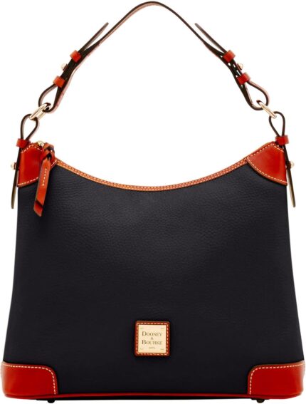 Dooney bourke womens hobo shoulder bag in pebble grain leather large handbag with adjustable shoulder strap.jpg